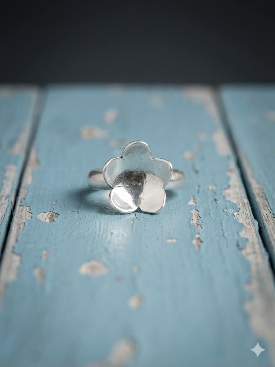 Sterling Silver Flower Ring Handmade