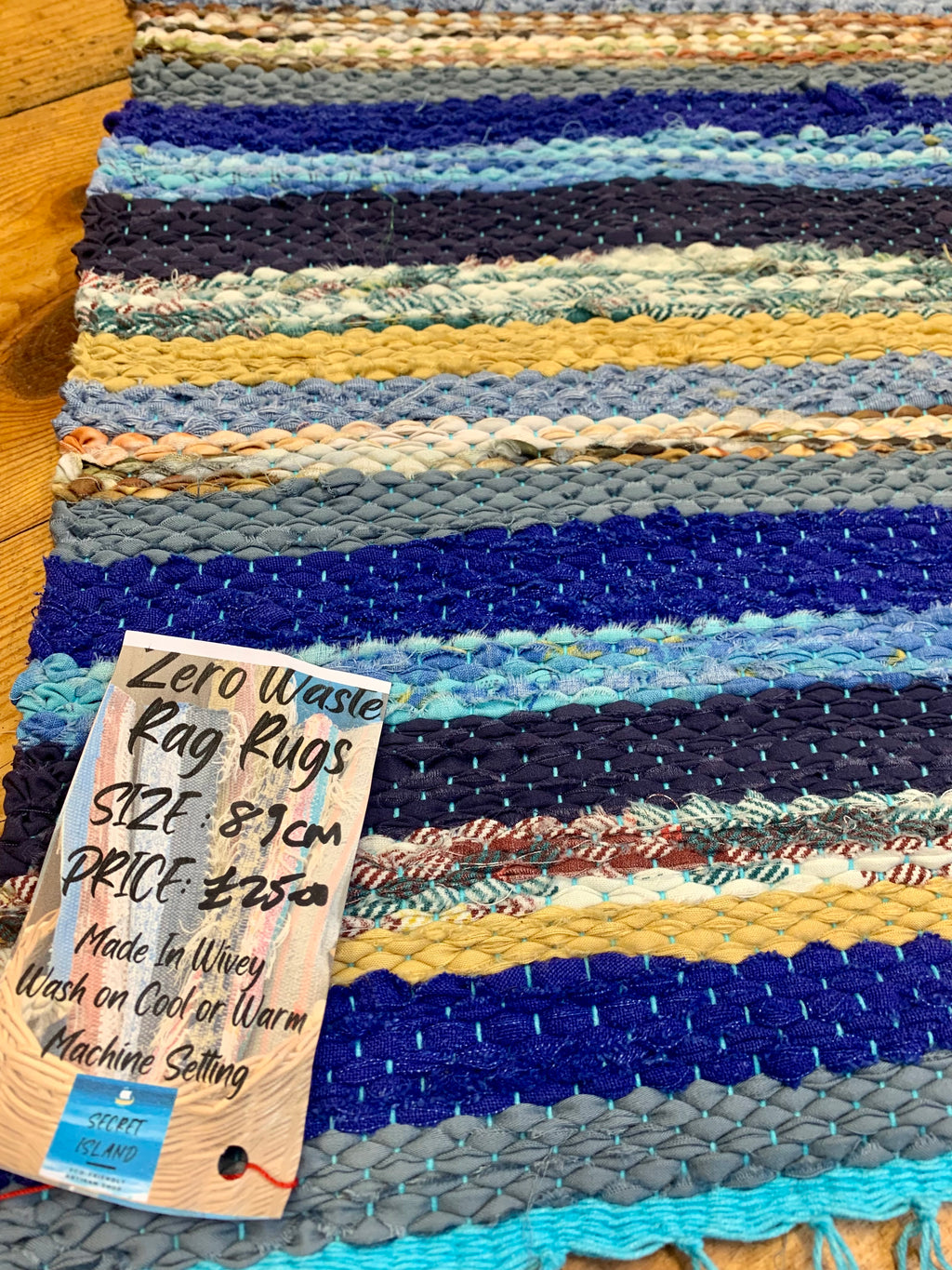 Blue/Yellow Handwoven Rag Rug