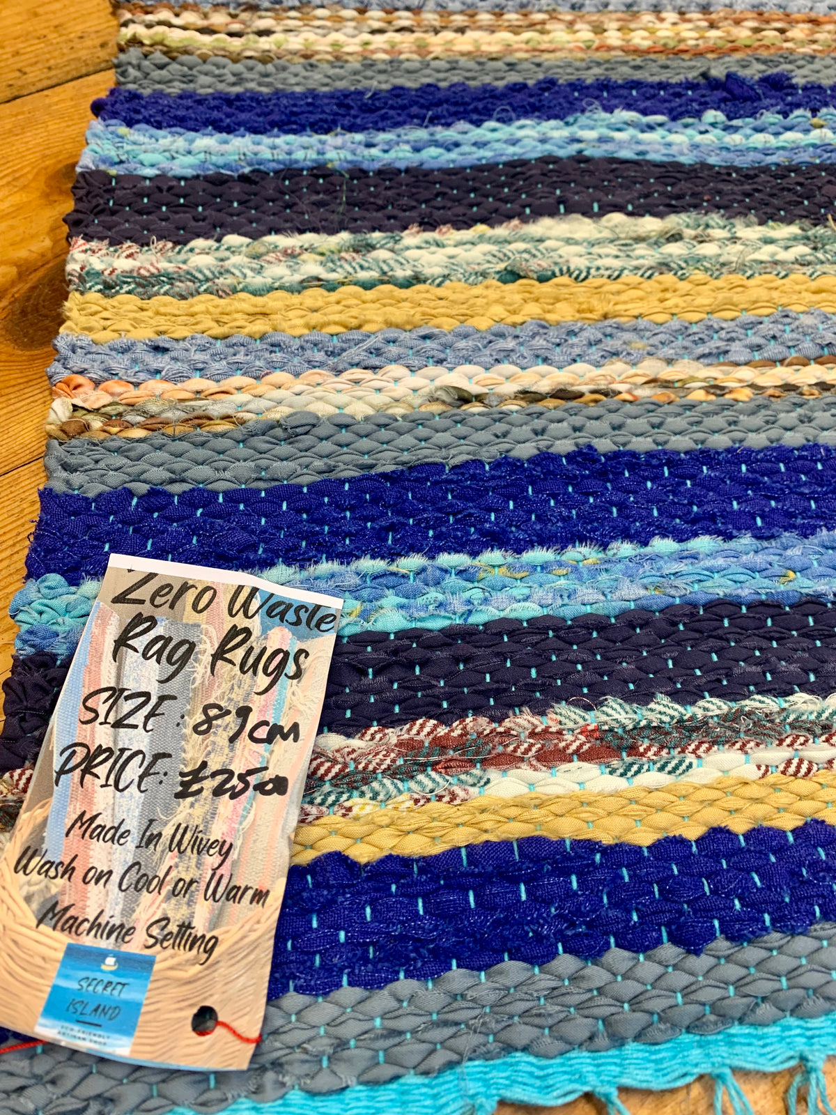 Blue/Yellow Handwoven Rag Rug