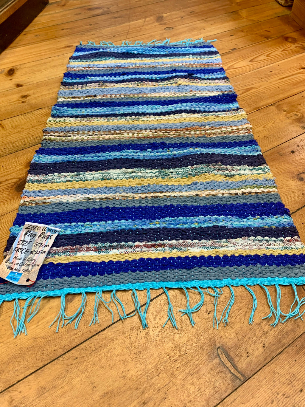 Blue/Yellow Handwoven Rag Rug