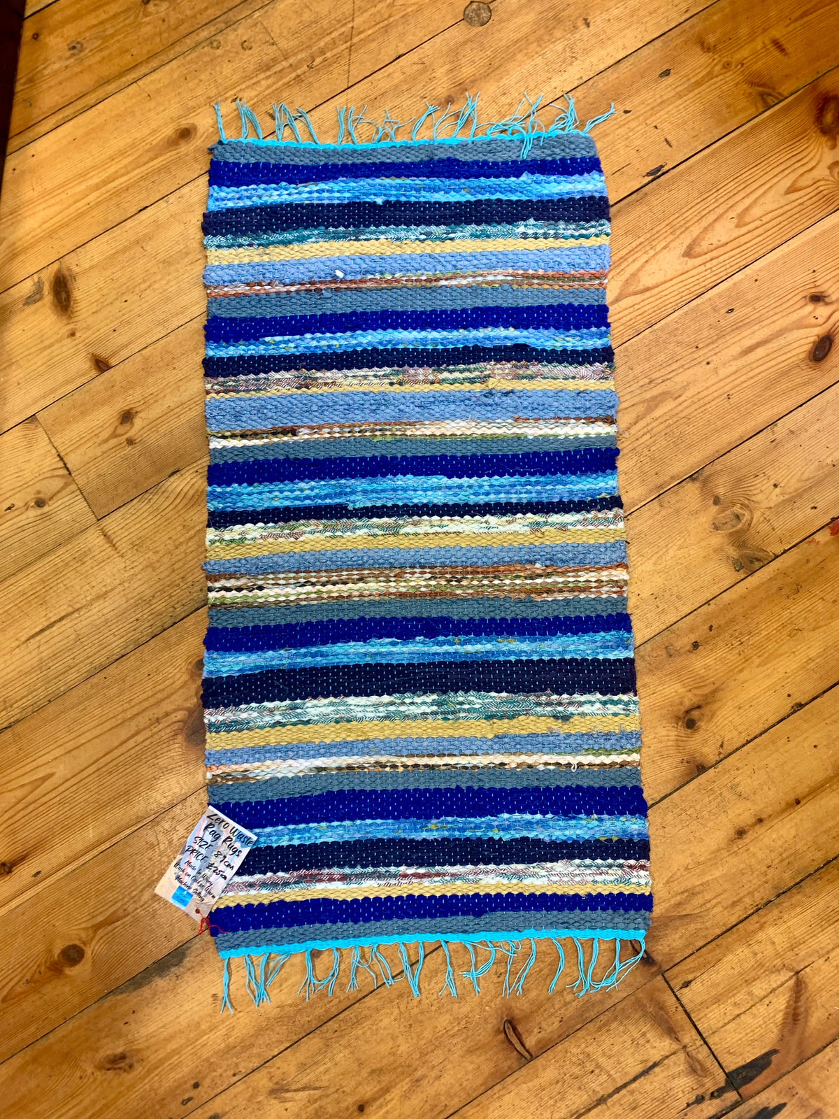 Blue/Yellow Handwoven Rag Rug