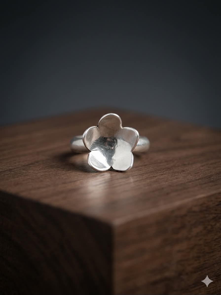 Sterling Silver Flower Ring Handmade