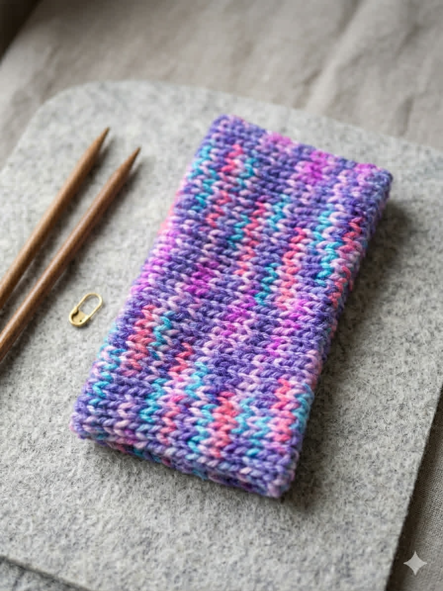 Knitted Pink/Purple Headband - Cosy Ear Warmer
