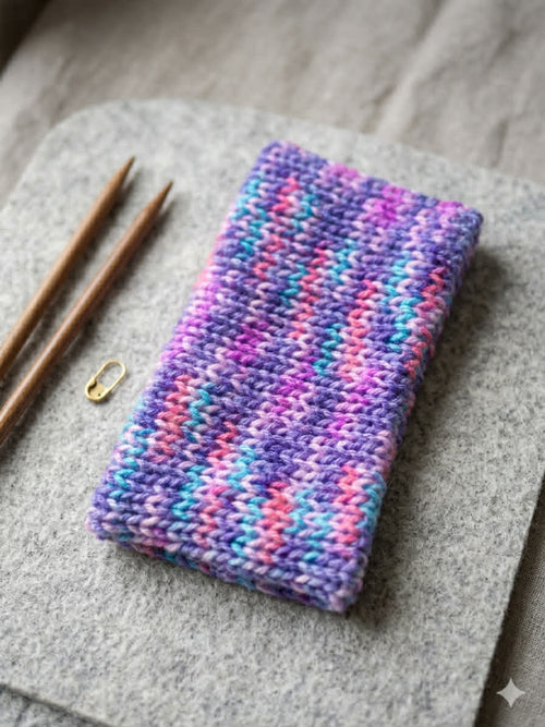 Knitted Pink/Purple Headband - Cosy Ear Warmer