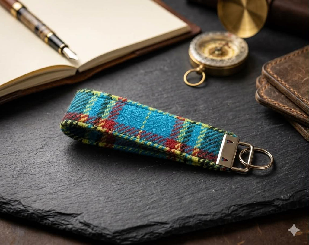 Wiveliscombe Tartan Key Fob Blue
