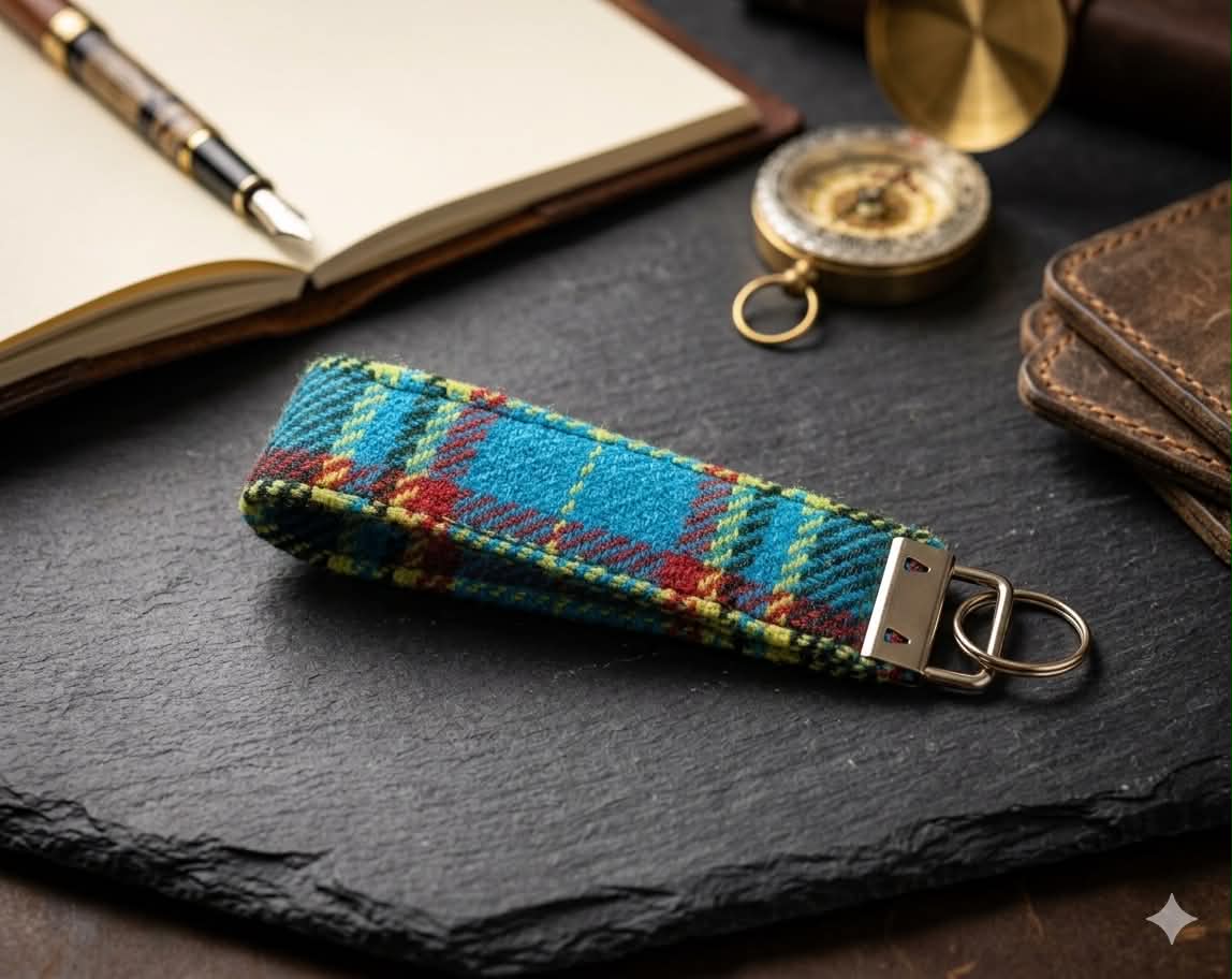 Wiveliscombe Tartan Key Fob Blue