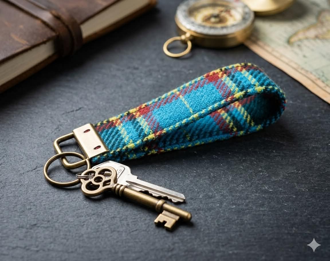 Wiveliscombe Tartan Key Fob Blue